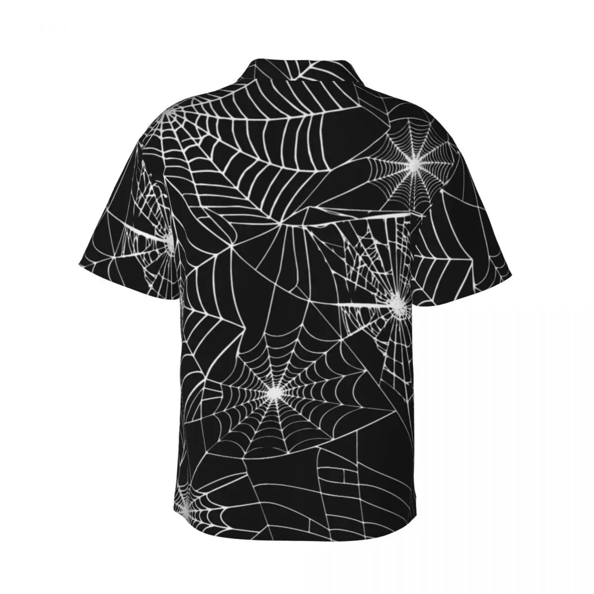 Hawaii Shirt Beach Spooky Halloween Blouses Spider Web Print Vintage Casual Shirts Mens Short Sleeve Streetwear Clothing 4