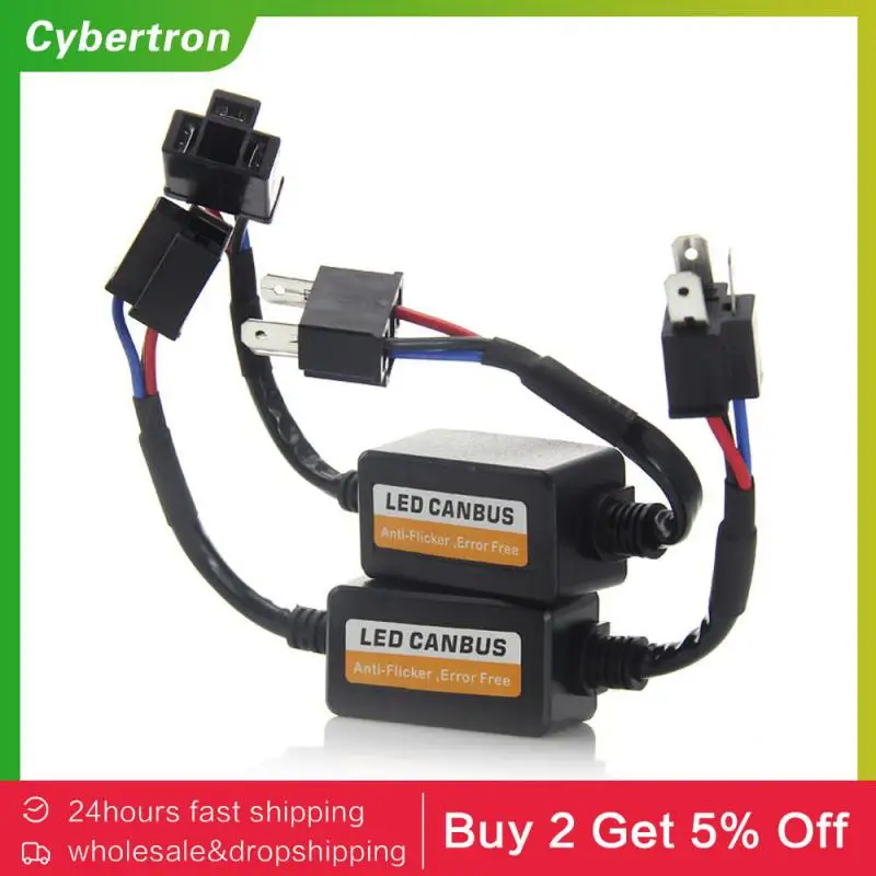 LED Bulb Decoder Canbus Resistor Anti-flicker Harness H1/H3/H4/H7/H8/H9/H11/9005 Canceller Anti Flicker Relay Adapter 1/2/4pcs-led car lights,led lights,led bulbs