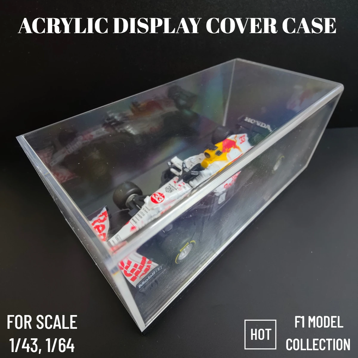 Transparent Acrylic Hard Cover Case PVC Display Box for Scale 1:43 1:64 Car Model Figure Collectible Miniature Toy Protection