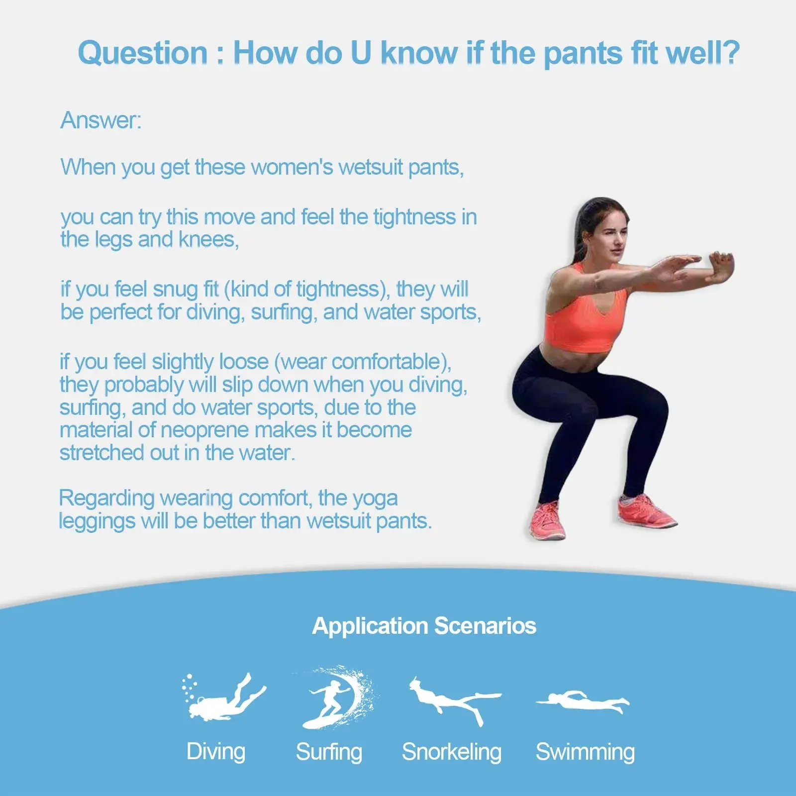 Women's Wetsuit Pants 2mm Neoprene Sauna Leggings Keep Warm for Water Aerobics Diving Surfing Swimming Snorkeling Scuba Kayaking 6