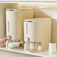 Sealed Rice Bucket One-Button Rice Dispenser Moisture Proof Rice Bucket with Cup Grain Powder Box Storage Food Cereal Container 1