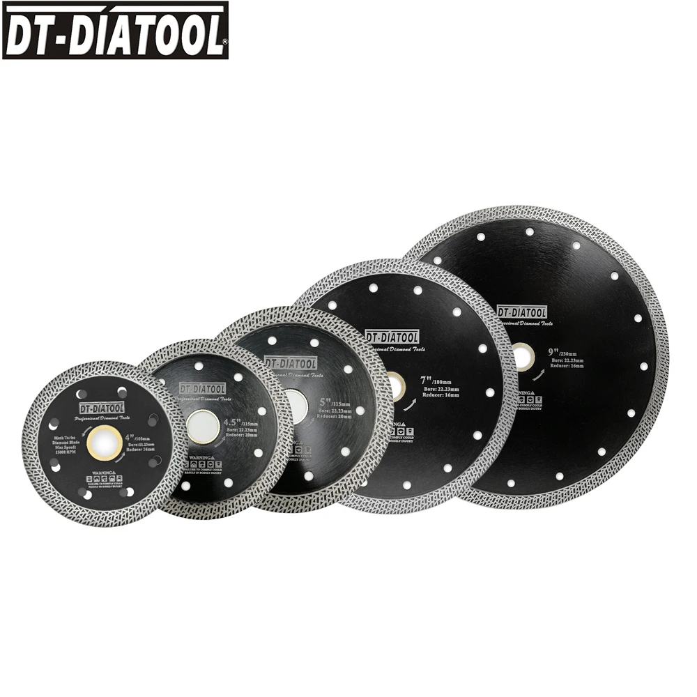 DIATOOL-Diamond Tile Cutting Disc Cutting Wheel Mesh Turbo Saw Blades for Tile Porcelain Marble 4inch 4.5inch 5inch10Pcs