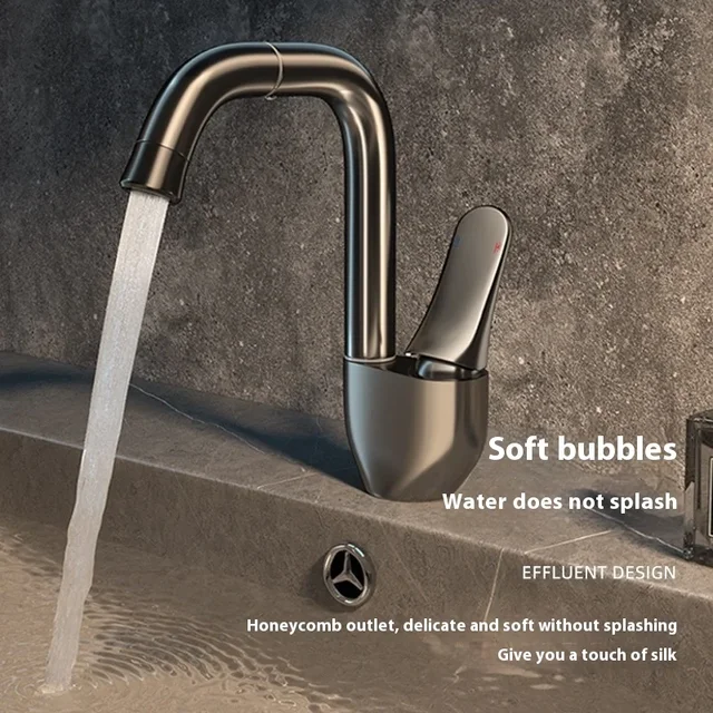 Little Swan ทองแดงเต็มรูปแบบชุบน้ําและกระบวนการวาดภาพ Universal หมุนก๊อกน้ําอ่างล้างหน้าในครัวเรือนก๊อกน้ําห้องน้ํา 4