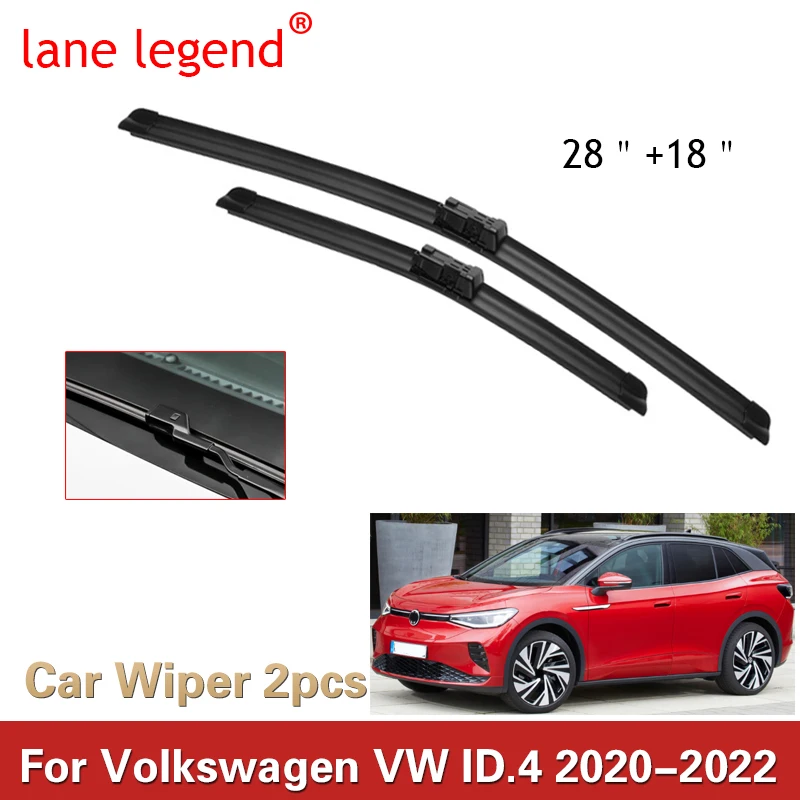 Spazzole Tergicristallo Anteriori Per Volkswagen ID.4 (2020-2022) - Set Da 2 Pezzi, 28" E 18", Gomma Naturale Con Teflon, Silenziose