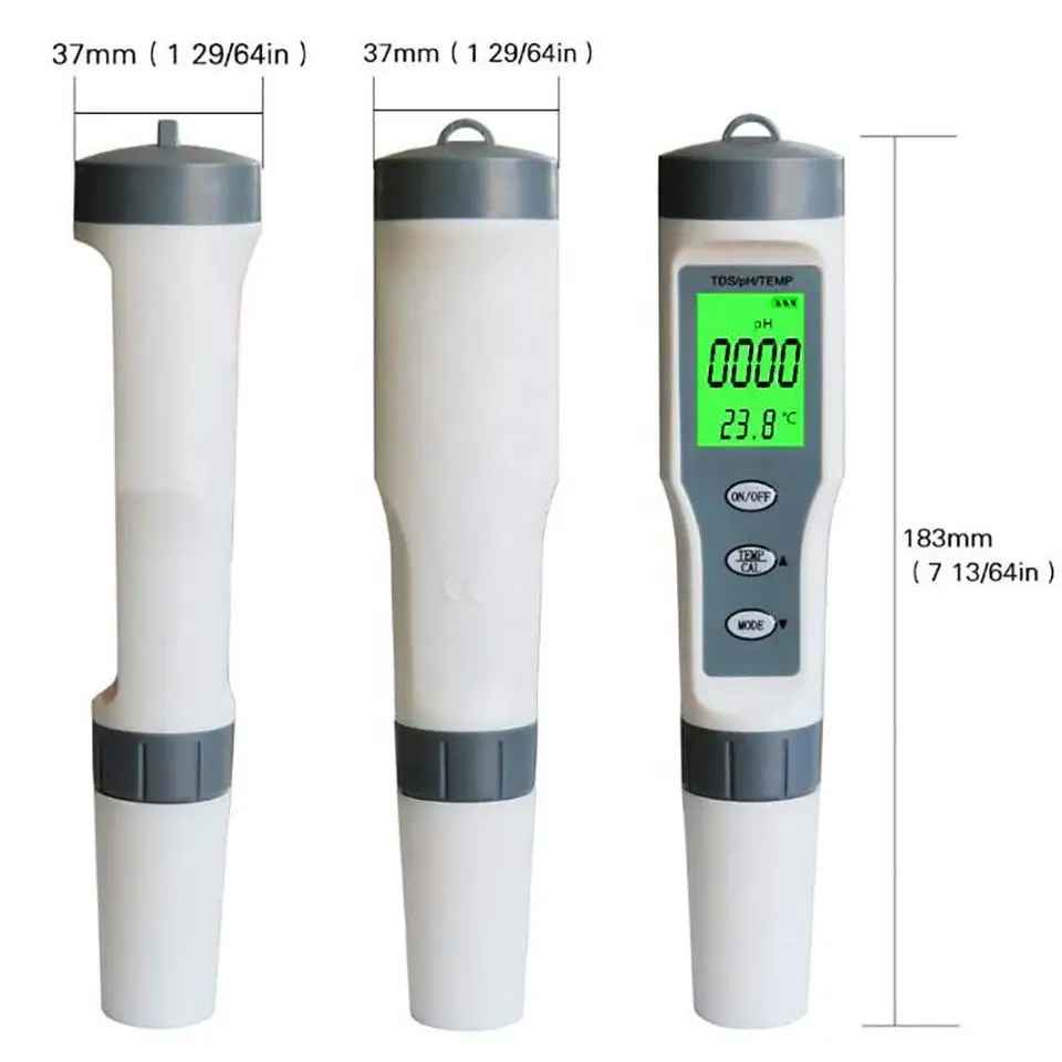 휴대용 식수 수족관 수질 테스트 계량기, PH, TDS, TEMP 테스터 펜, 3 in 1