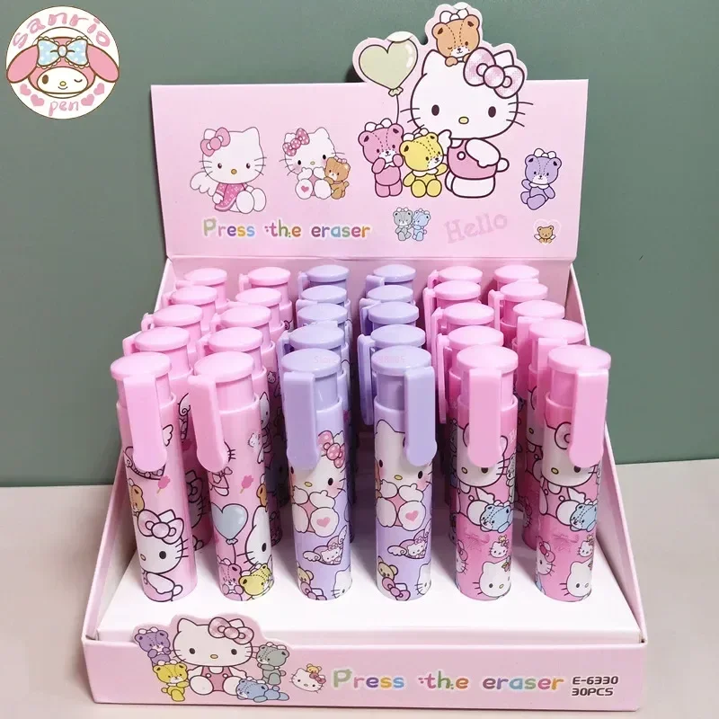 

30pcs Sanrio Eraser Creative Cute Hello Kitty Press Eraser Student Portable Stationery School Office Eraser Student Opening Gift