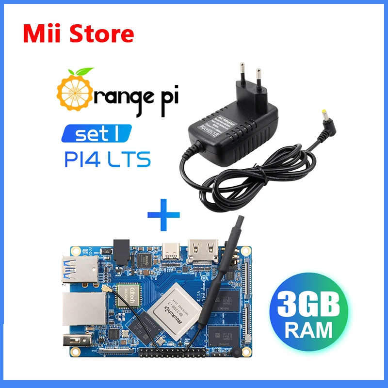 

Orange Pi 4 LTS 3G16G+5V3A DC Power Supply, Rockchip RK3399-T,Support Wifi+BT5.0,Gigabit Ethernet, Run Android,Ubuntu,Debian OS