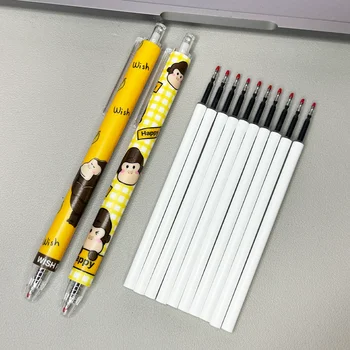 Penne promozionali con penna Gel da 10/12 pezzi Set di penne a sfera automatiche con inchiostro nero/blu per penna da ufficio per cancelleria scolastica ST Nib
