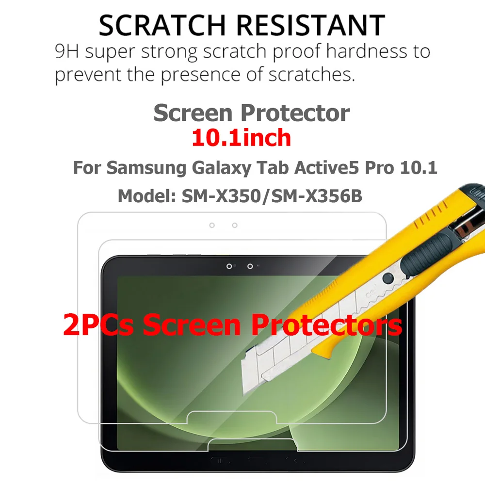 Premium Clear Tempered Glass Screen Protector for 10.1-Inch Tablets - 2 Pack