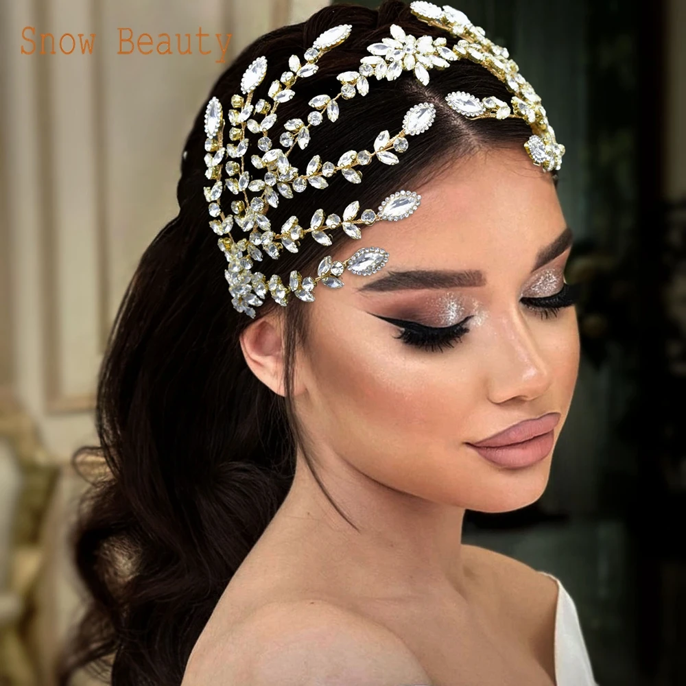 DZ083 Crystal Bridal Head Jewelry Accessories Wedding Headpieces Princess Hairband Tiaras and Crowns Handmade Women Headdress