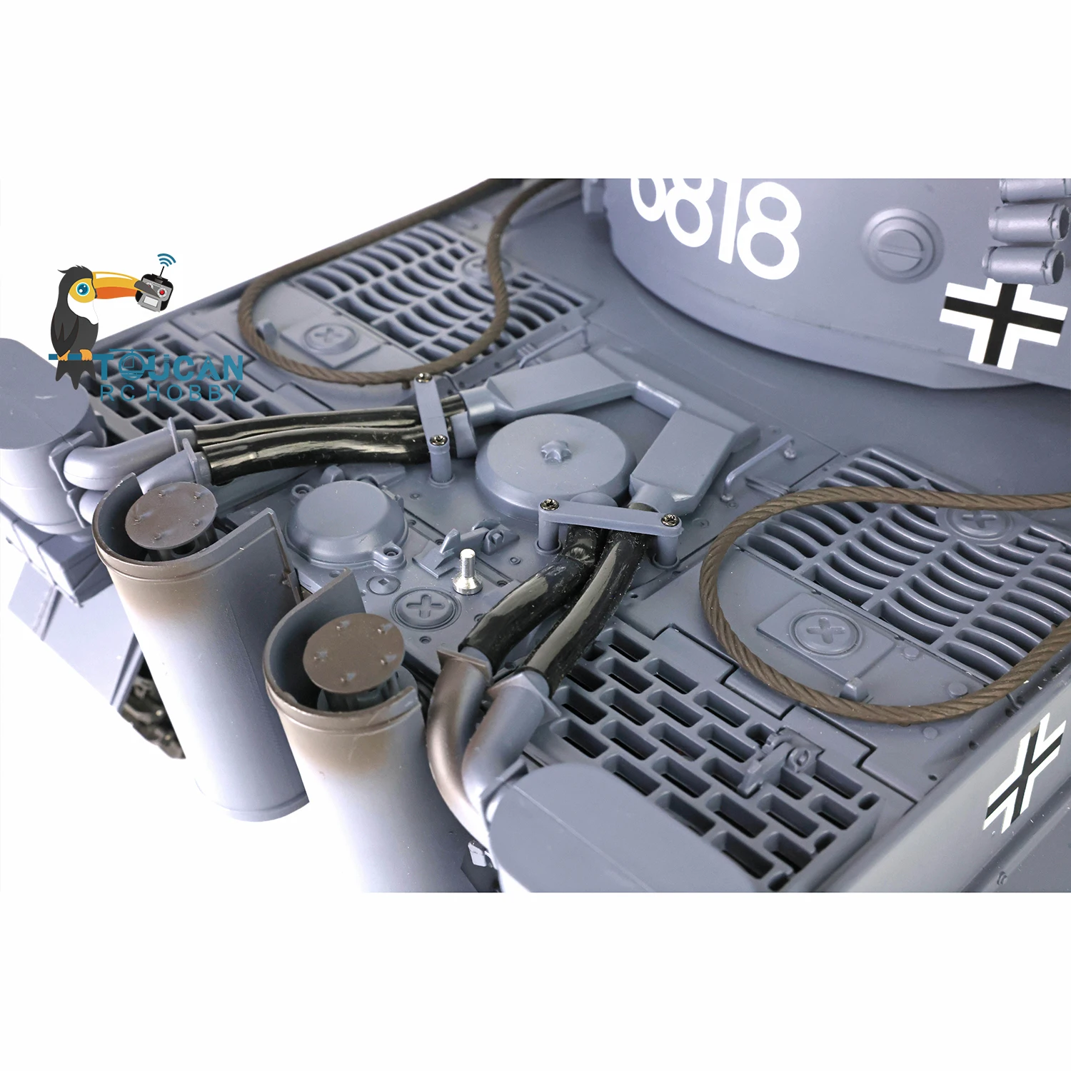 Sde7a987f38d74e2a80052823dd71c4fdn 헹롱 1/16 RTR RC 탱크 플라스틱 버전 7.0 독일 타이거 I BB탄 사격 IR 전투 연기 효과 3818 RC 모델 TH17233 SMT8