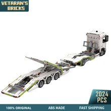 

MOC Truck Transporter Trailer Long Platform Lorry City Vehicle Model Building Blocks Sets Construction Bricks Toy for Kid Gifts
