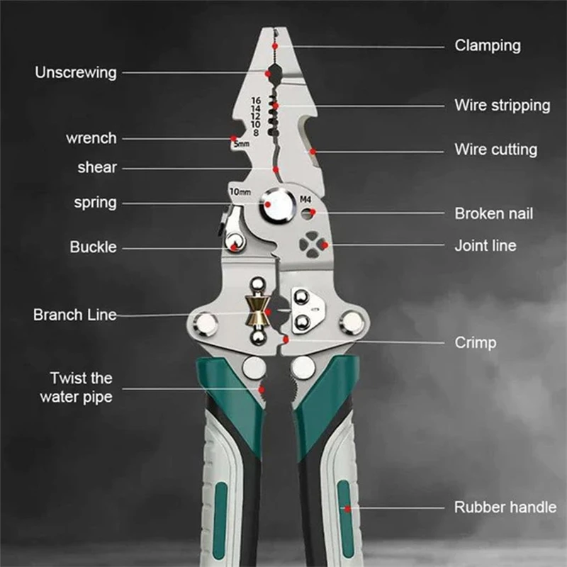 18 In 1 Multifunctional Wire Stripper Pliers With Crimper Cutter - Image 2