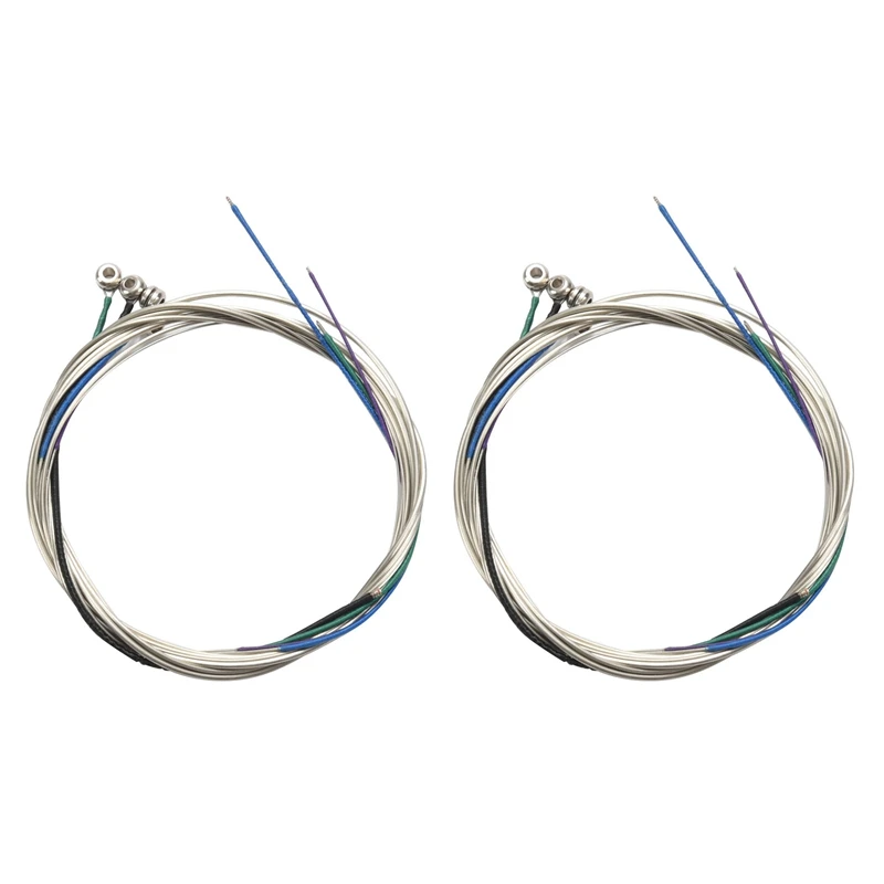 8X V70 Viola Strings Nichel Cromo Avvolto Adgc Set Completo Di Estremità A Sfera Metallica