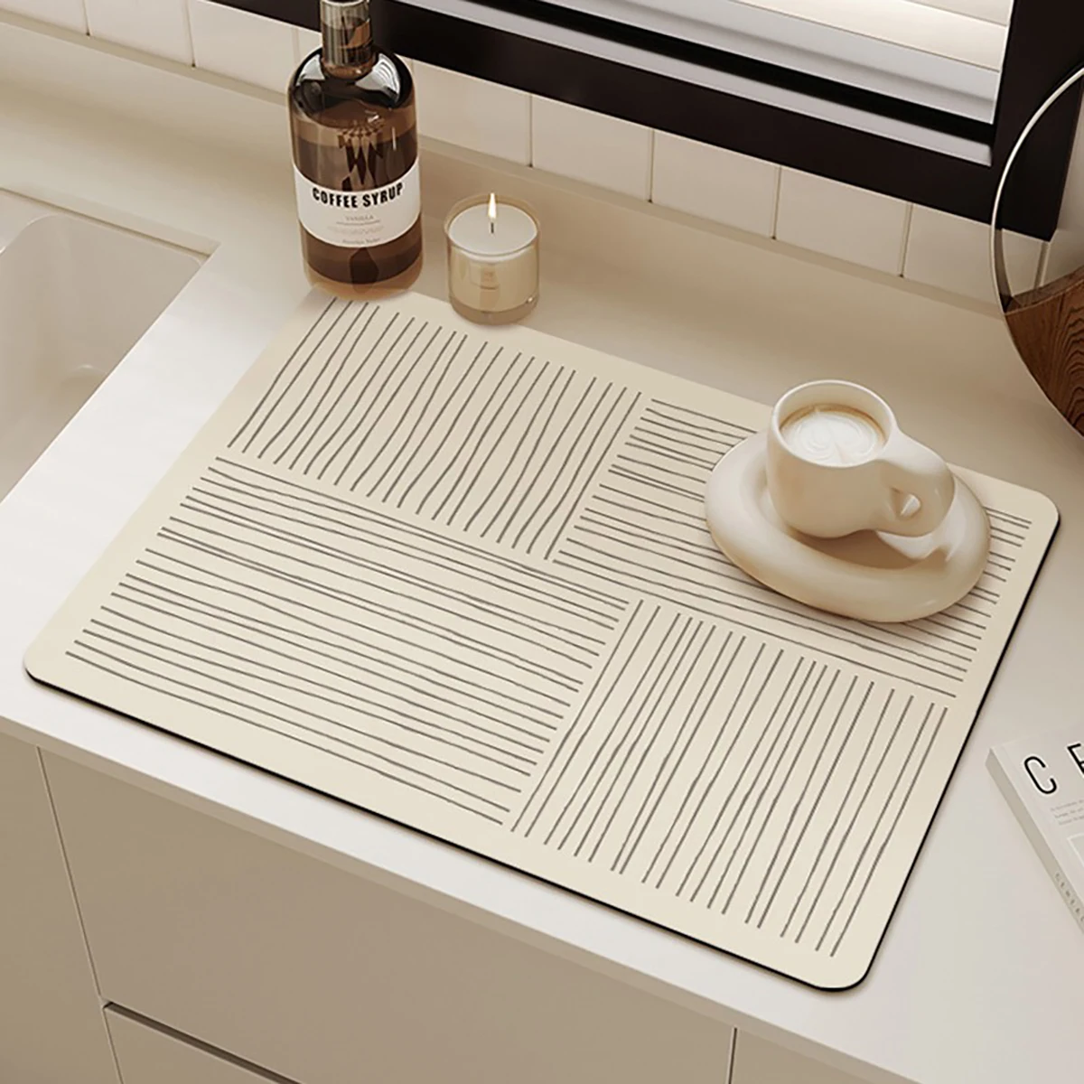 Multi-functional absorbent/non-slip mat for kitchen countertop/floor Absorb oil and water, soft non-slip bottom