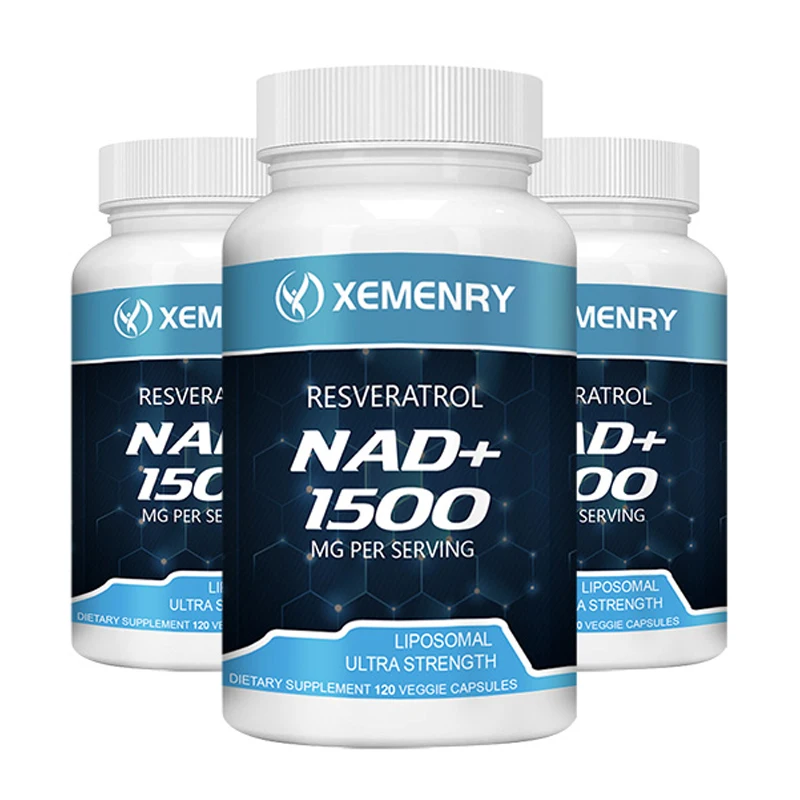 NAD+ Resveratrol Supplements 1500mg Liposomal NAD+ Supplement with Resveratrol Stamina & Healthy Aging Strength Capsules