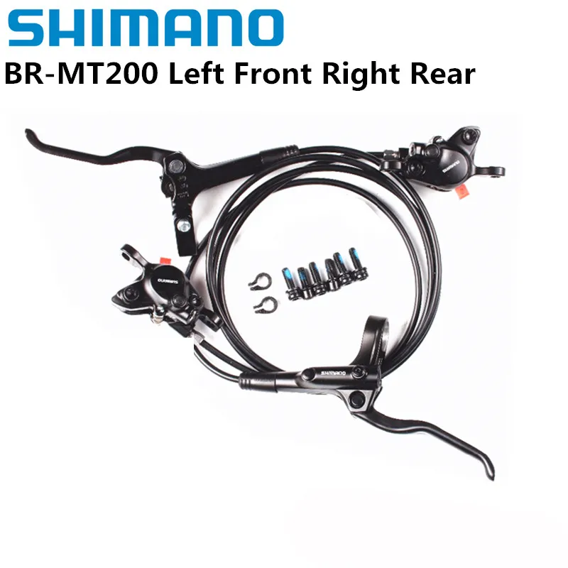 Shimano-freio de disco hidráulico para bicicleta elétrica, esquerda, frente, direita, traseira, E-Bike, BL, BR, MTB, MT200