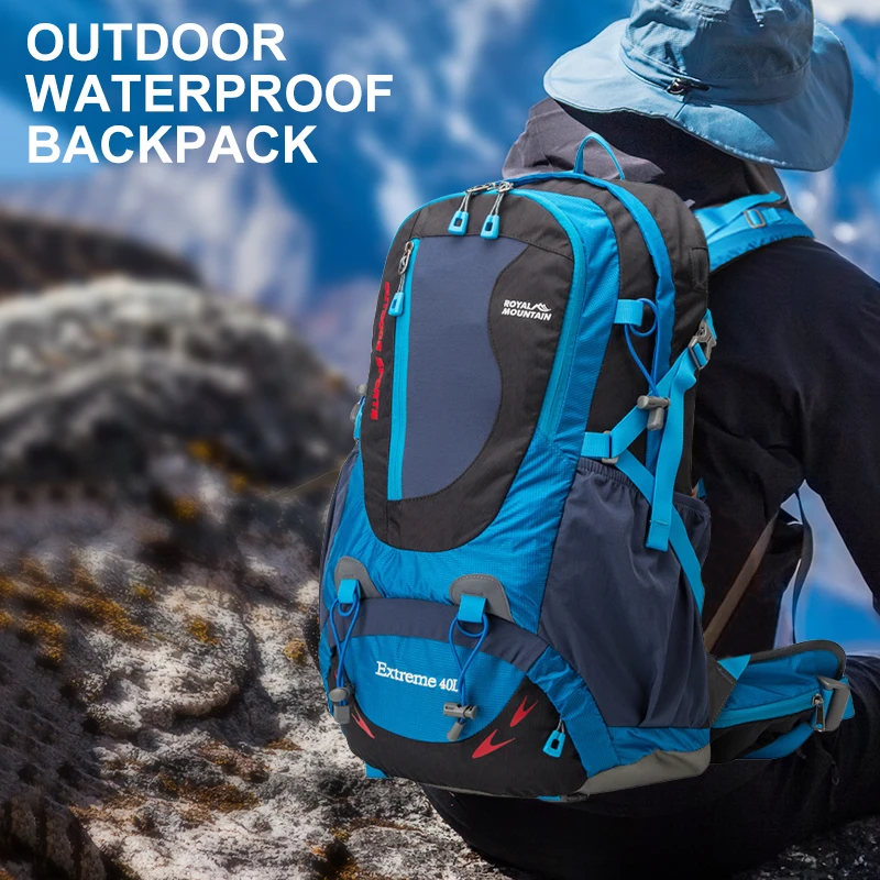 

40L Travel Camping Backpack Large Hiking Bag Multifunctional Waterproof Outdoor Sports Climbing Mountaineering Tourist Rucksack