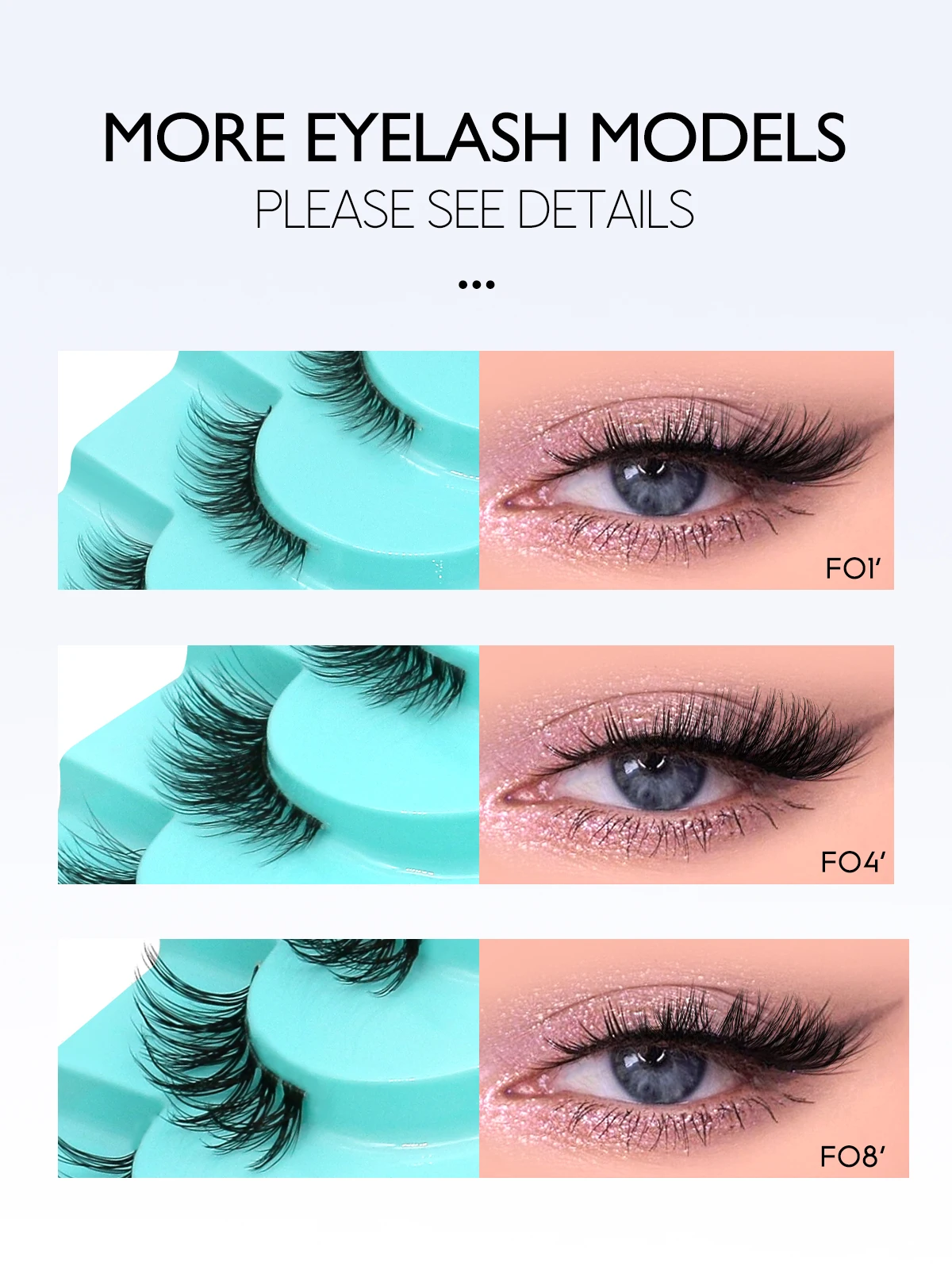 Fake Eyelashes GROINNEYA Half Eyelashes Natural Long Clear Band Lashes