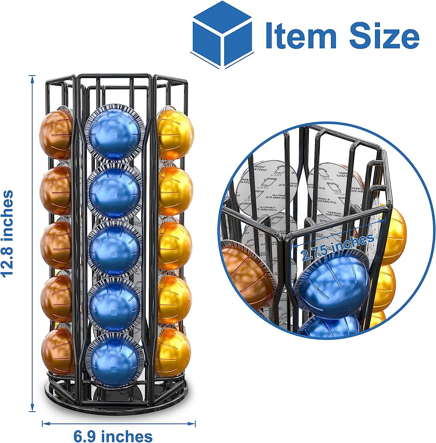 20/30/40 Nespresso Vertuo Coffee Pod Capsule Holder Stand Tower Vertuoline Rack Dispenser Revolving Pods Drawer Storage Shelves
