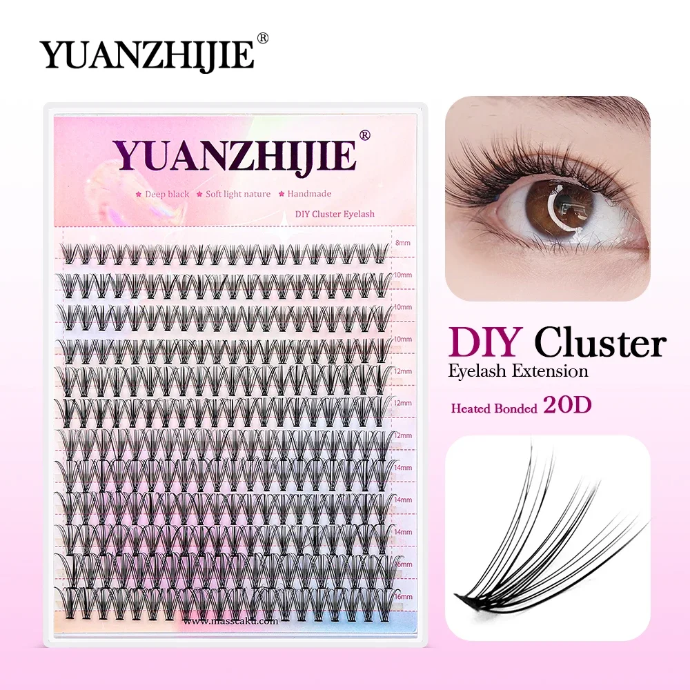 

MASSCAKU Segmented DIY Cluster Eyelash Extension 240Clusters Volume 20D Natural Thick Mink Ribbon Individual False lashes Makeup