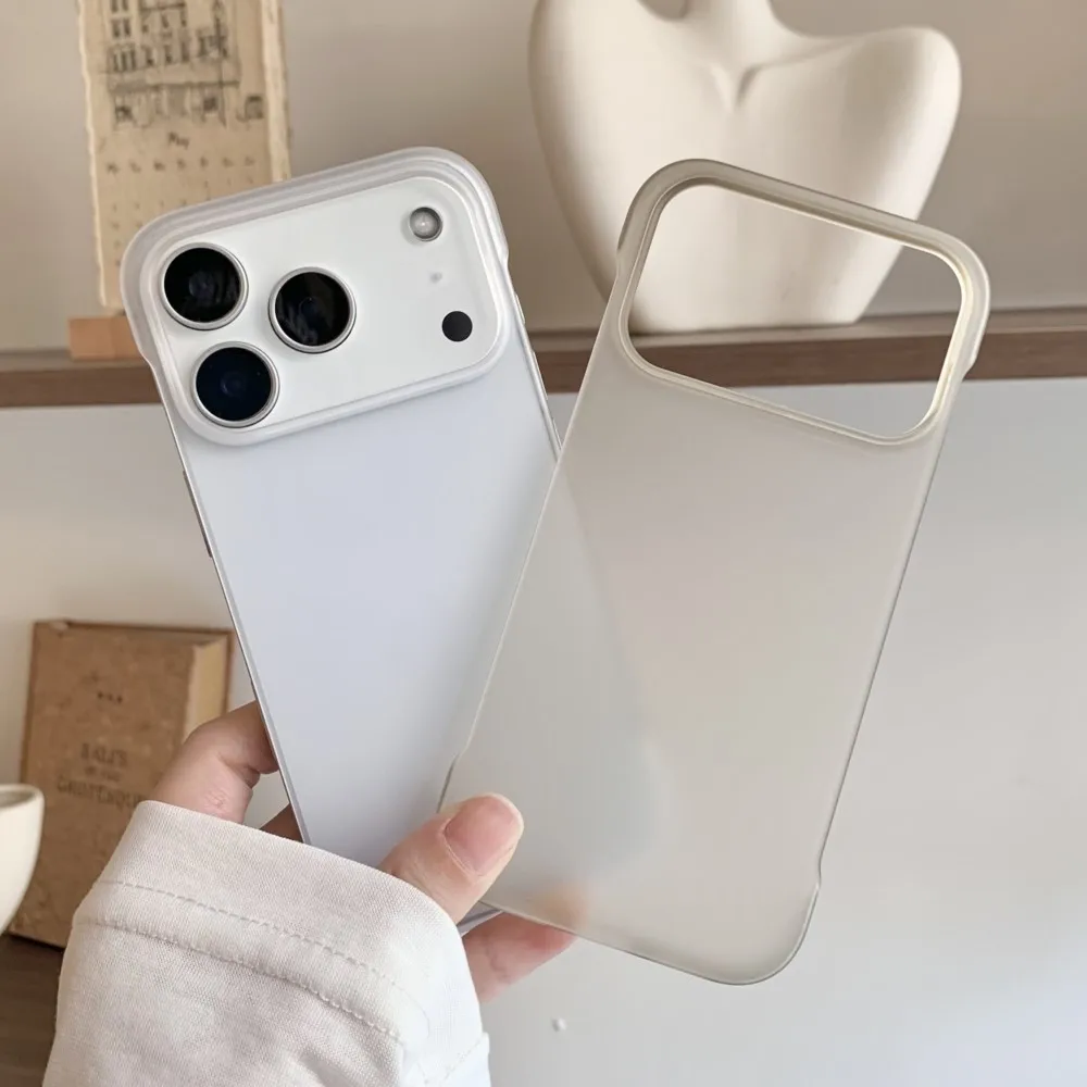 Sleek Borderless Matte Clear Shockproof Phone Case - Ultra Thin Translucent Design