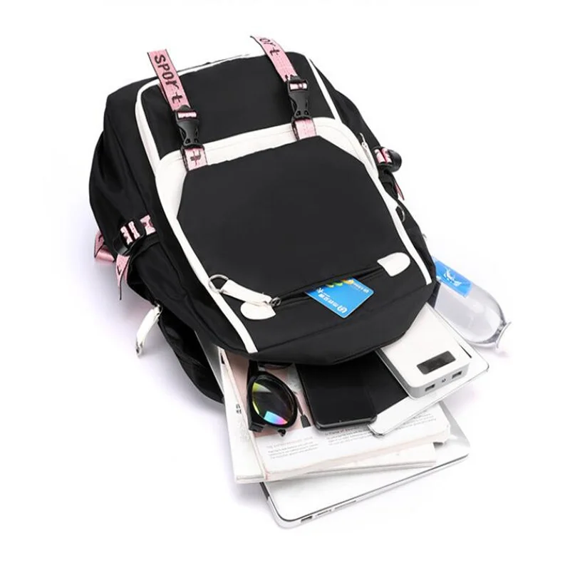 Demon Slayer Kamado Nezuko Backpack Kimetsu No Yaiba Kawaii Schoolbag Girls Boys Cartoon Large Capacity Bookbags for Teenagers