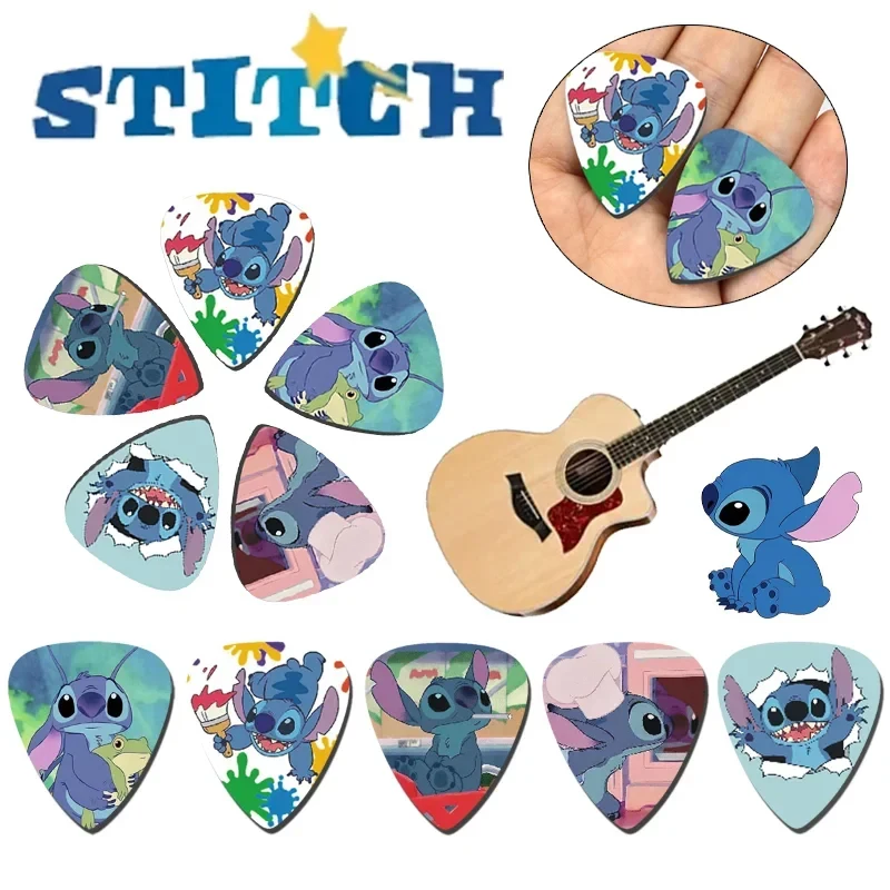 

10pcs Disney Stitch Guitar Picks for Acoustic Guitar Bass Ukulele Supplies Picks Cute Cartoon Instrument Guitar Accessories