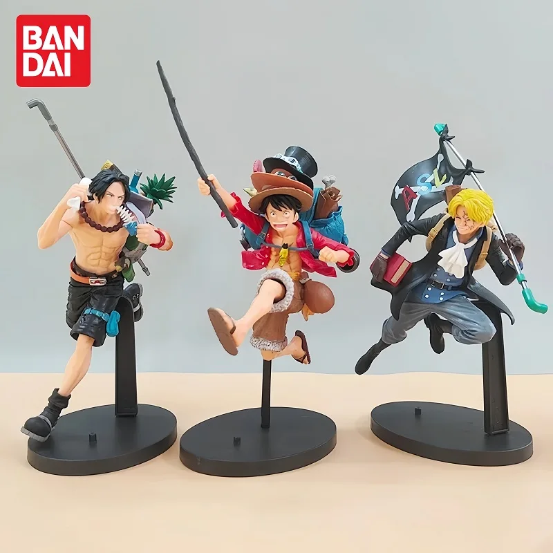 

Bandai One Piece, фигурка Luffy Three Brothers, 3 шт./набор Сабо Эйс Луффи, аниме модель, офисные украшения, детская коллекция, подарок