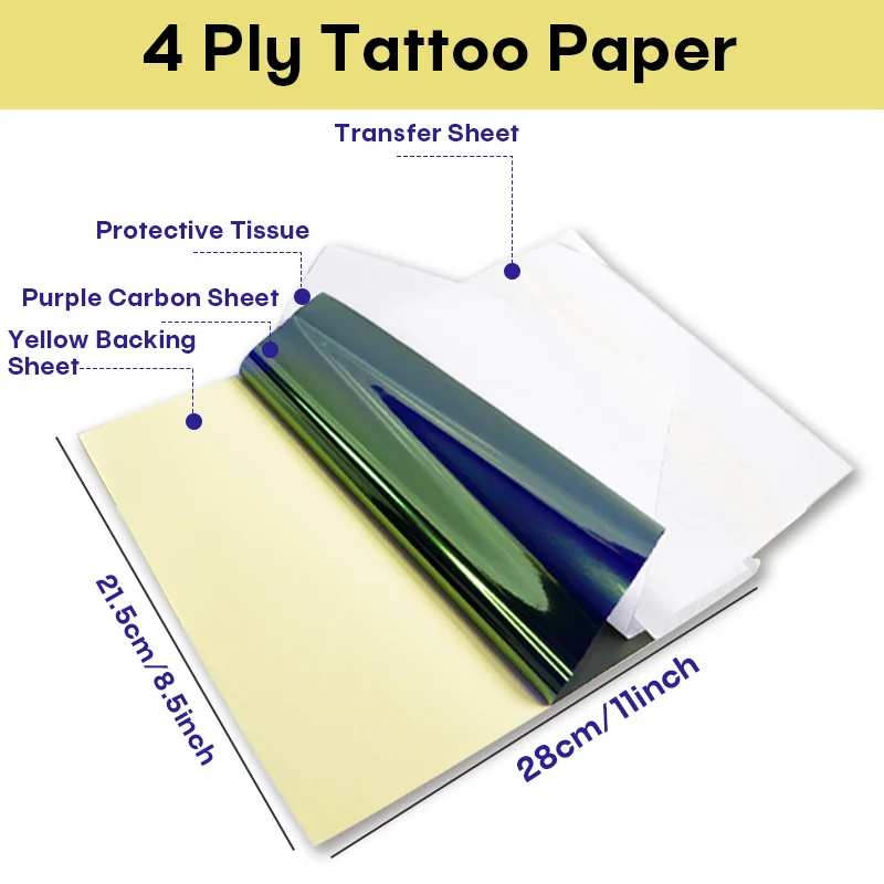 10/30/50/100Pcs POSEIDON Tattoo Transfer Paper Tattoo Stencil Paper Copy Paper Thermal Paper for Tattoo Transfer Machine - 3
