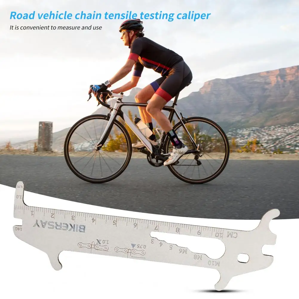 

High Precision Chain Chain Measuring Ruler Hook Measurement Stainless Steel 7 In 1 Wear-resistant Bike Chain Checker Repair Kit