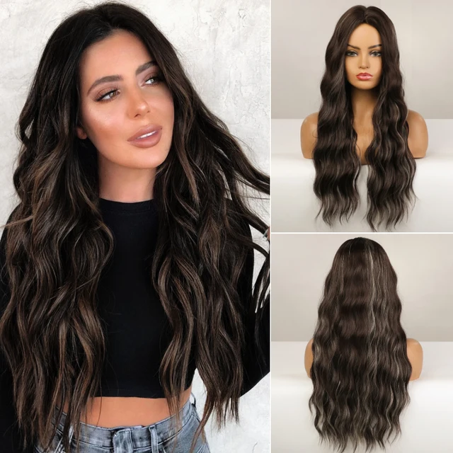 GNIMEGIL Synthetic Long Curly Wigs for Women Ombre Blonde Wig with Bangs Costume Wig for Girls Sexy Blond Wigs with Dark Roots 805-1