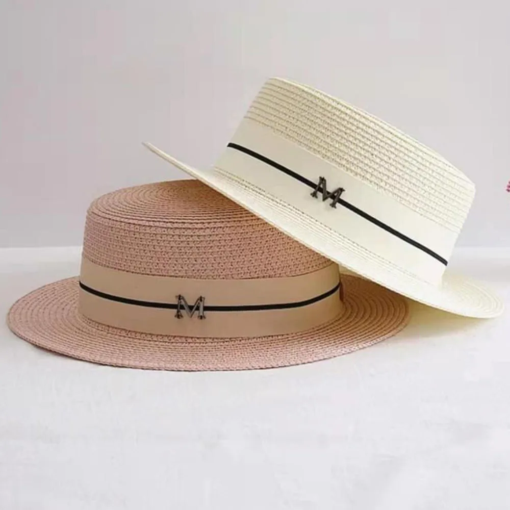 

Flat hat summer hat Fedora Women's hat 2022 beach hats women Ladies hat Men's panama hat elegant women's hats hats for women