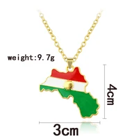 Colorful Kurdistan Map and Flag Pendant Necklace Jewelry For Women Men Birthday Party Fashion Country People Patriotism Gift - Image 2