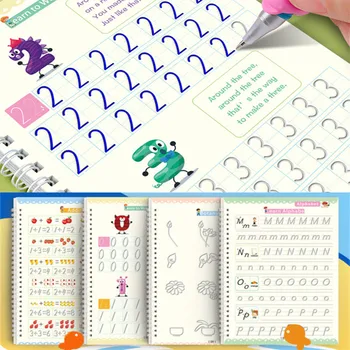 Reusable Magic Copybook Drawing Toys for Children Montessori Pen Control Training Writing Sticker Learning Educational Toy Kids 1
