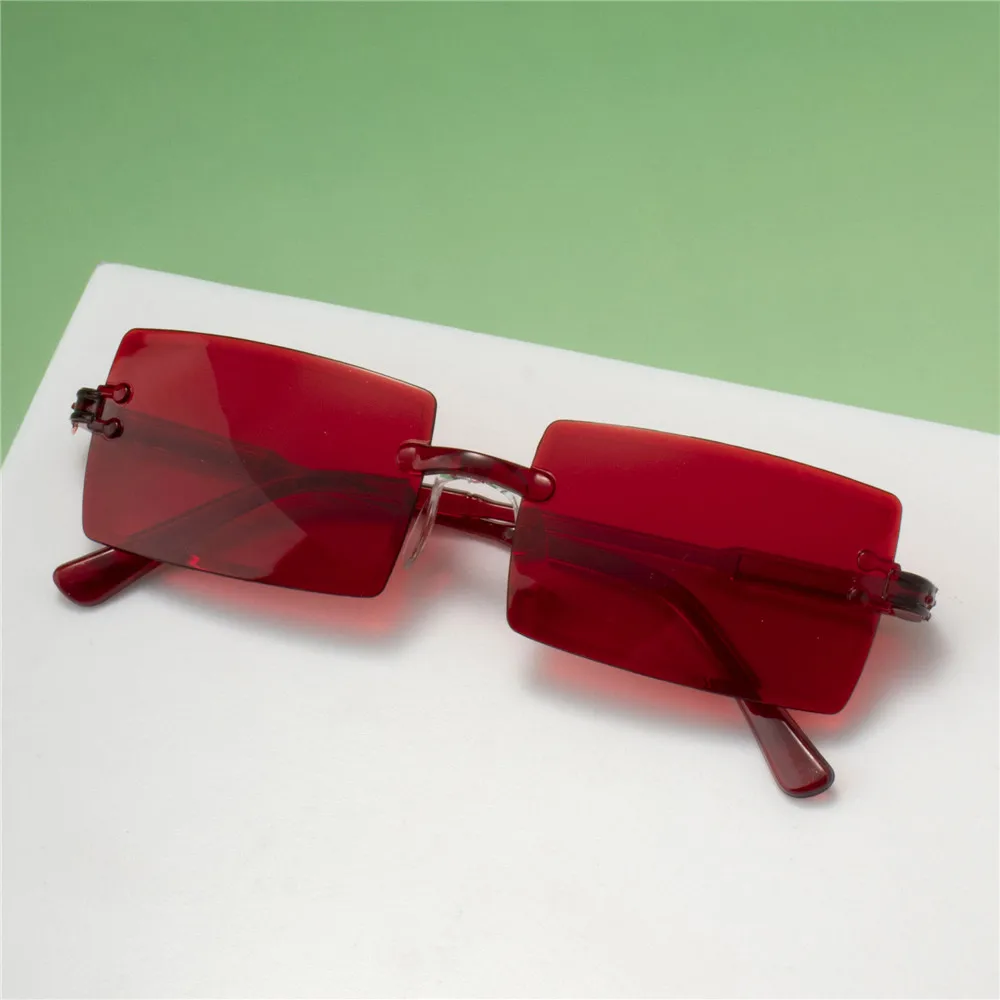 20PCS Retro Sonnenbrille Frauen Marke Designer Mode Randlose Gradienten Sonnenbrille Shades Schneiden Objektiv Damen Rahmenlose Brillen – Detail 10