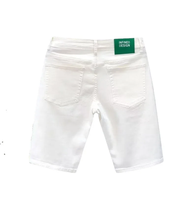 Summer Casual Denim Shorts Men Knee Length Straight Slim Classic Jeans Shorts