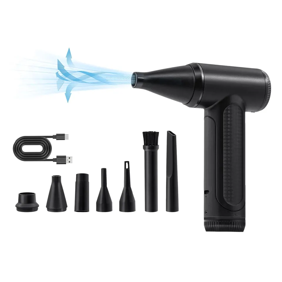 Souffleur D'Air Turbo 100000 TR/Min Rechargeable LED - Dépoussiéreur Clavier Ordinateur