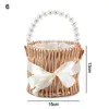 Small Flower Basket Flower Arrangement Basket Willow Rattan Woven Basket Wicker Half Moon Storage With Handle Flower Baskets 6