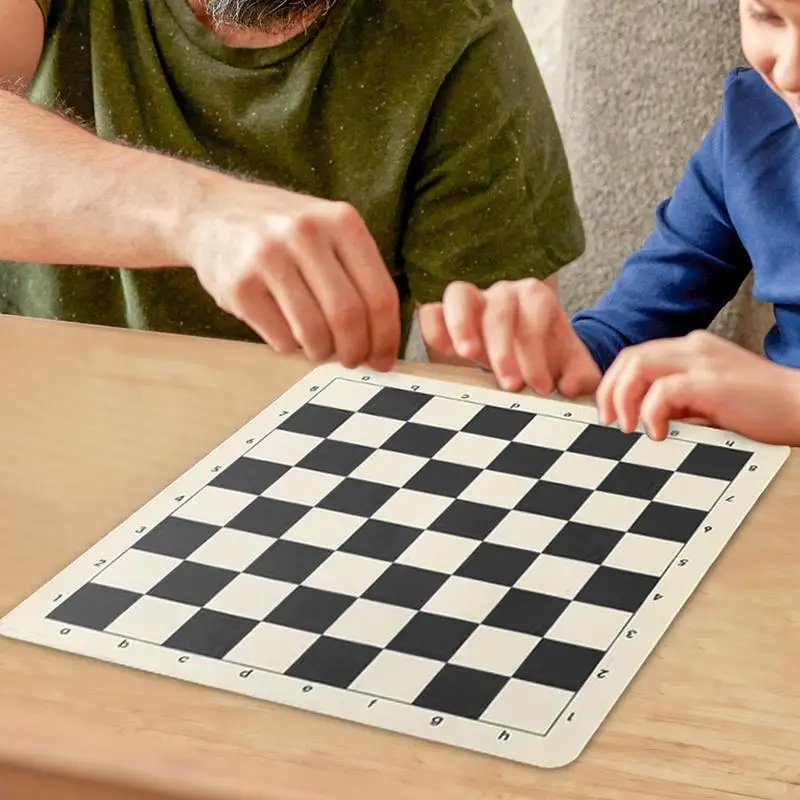Chess Boards For Adults 64 Grids Tournament Chess Mat Roll Up Board Compact Rollable Chessboard Checkers Folding Board For