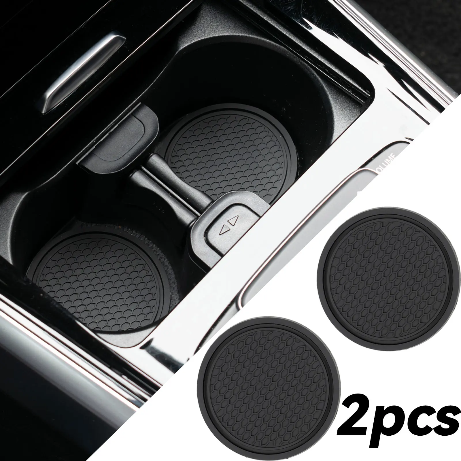 2PCS Universal Car Auto Cup Holder Insert Coaster Anti-slip Pad Mats For VW Honda Volvo Tesla Toyota Audi BMW Accessories cup holder coasters cup holder inserts car coaster pads cup holder insert