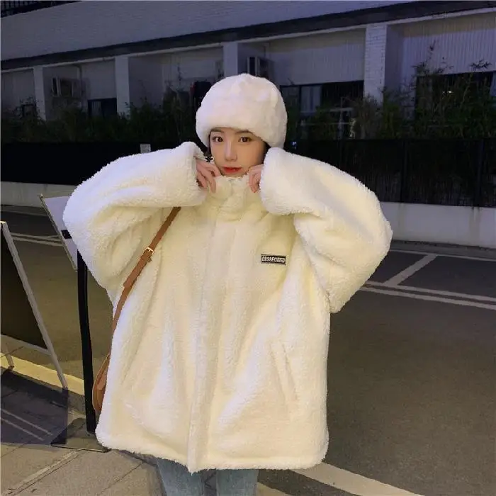 2023 Winter New Imitation Lamb Wool Coat Loose Slim Versatile Coat for Women Imitation Lamb Wool Thick Warm Coat for Women