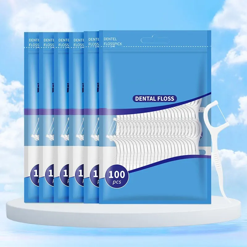 200pcs Dental Floss and Plastic Toothpicks for One-time Cleaning of Dental Gaps-Oral Care 3