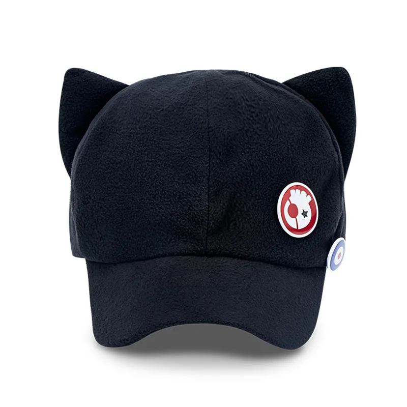 Cosplay Hats Anime EVA Shikinami Asuka Rangure Asuka Risoli Cat Ear Polar Fleece Hat Cosplay Cap and Badge Cute Cosplay Accessories