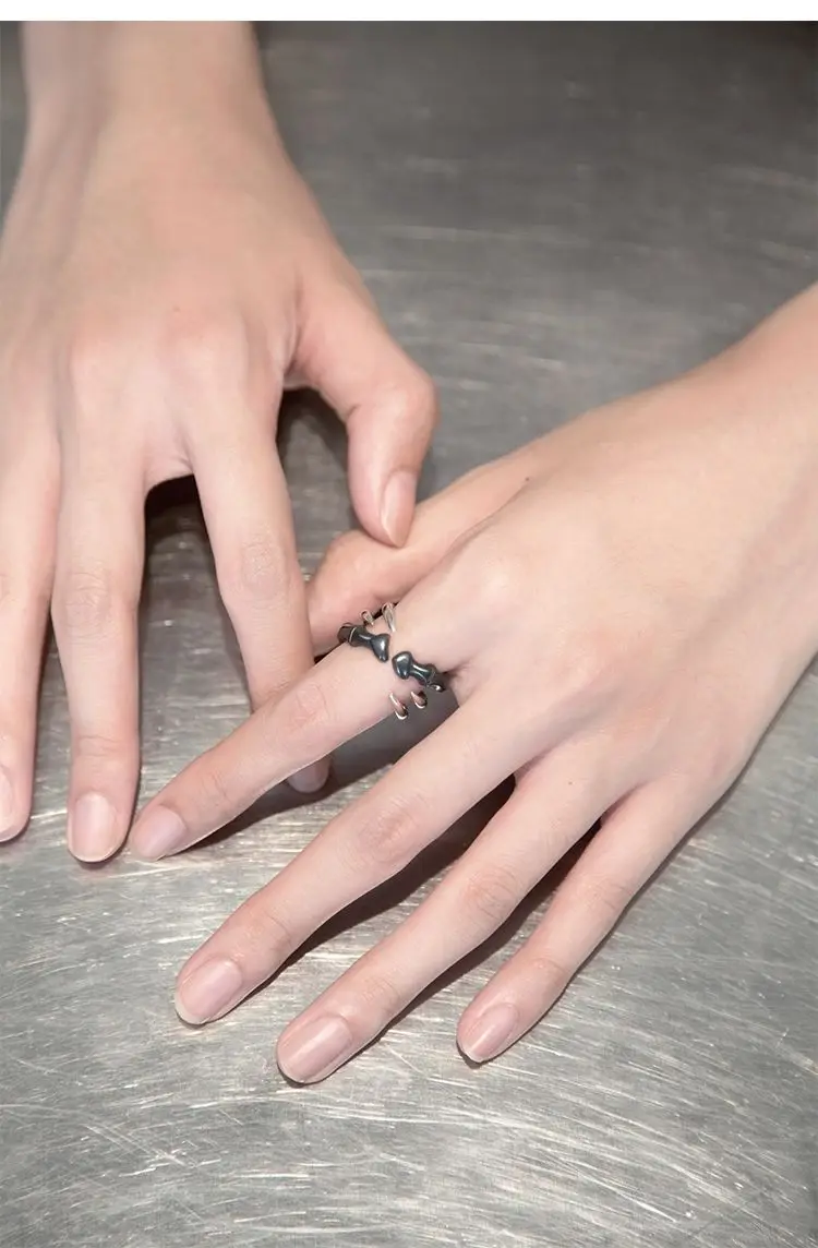 New 2023 Vintage Fashion Fish Bone Ring Multi-layer Winding Open Ring Banquet Jewelry Hip-hop Accessories Gift