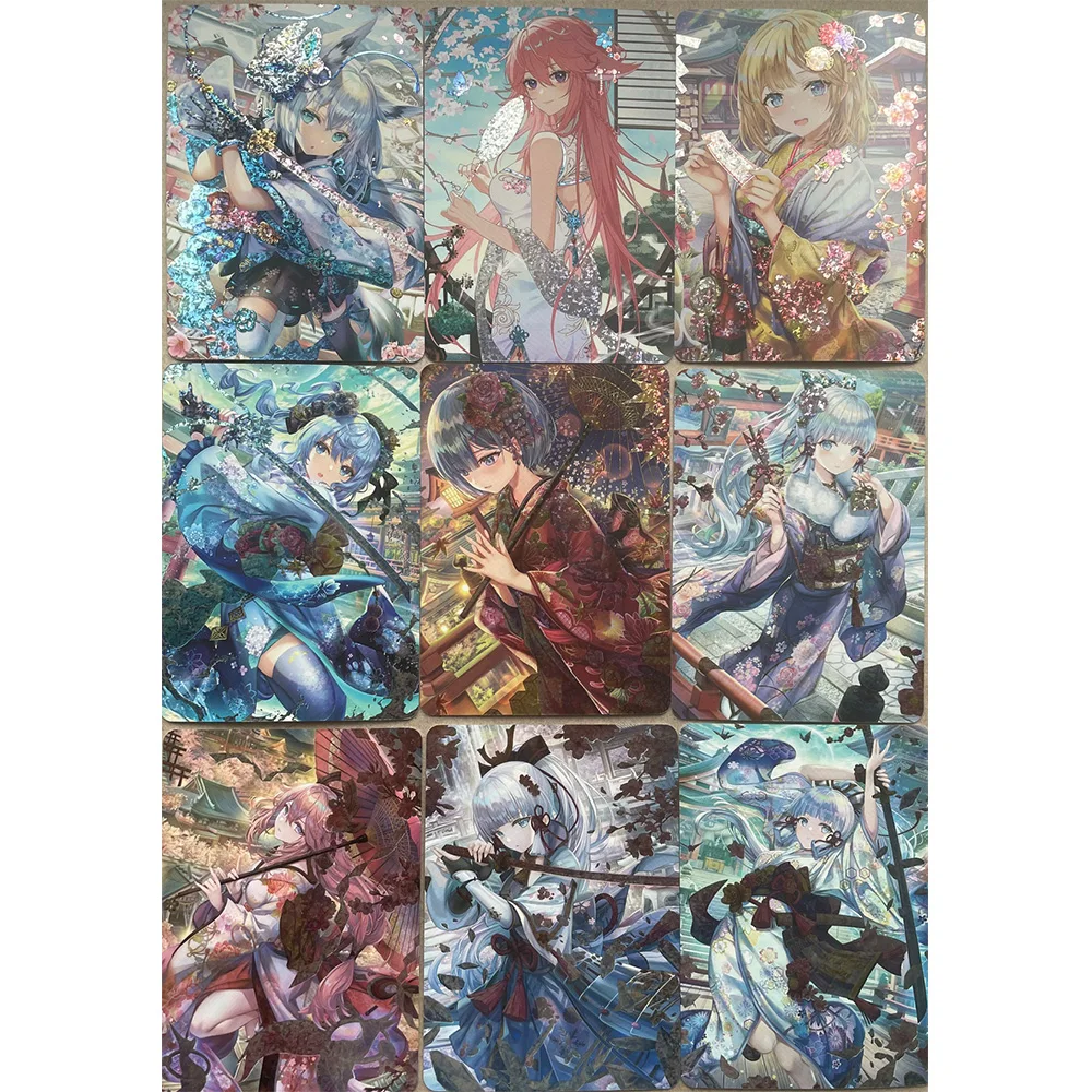 

55Pcs/set DIY Anime Laser Color Flash Card Sexy Kawaii Girl Rem Exquisite Card Anime Peripheral Christmas Gift Toys 63*88mm