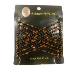 Vintage Black Elastic Hair Comb Clip for Women - Creative Korean Styling Headwear (Coffee)