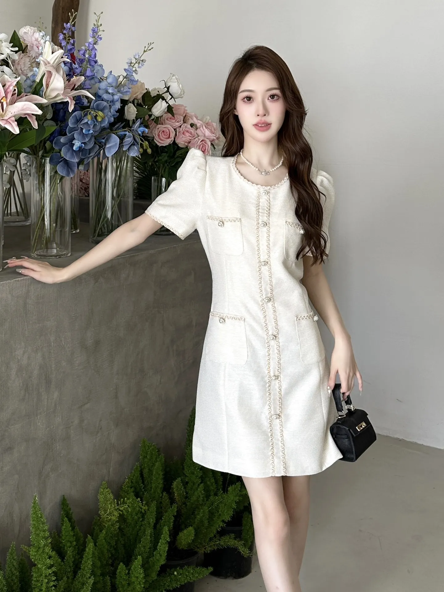 

2023 Spring/Summer Fashion New Women's Clothing round Neck Dress 0730