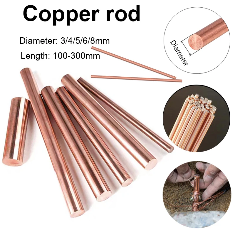 1pcscopperrodofvarioussizesredmetaldiametercopperroundbar