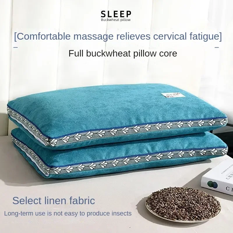 Pure buckwheat husk pillow cervical pillow adult cervical pillow 4
